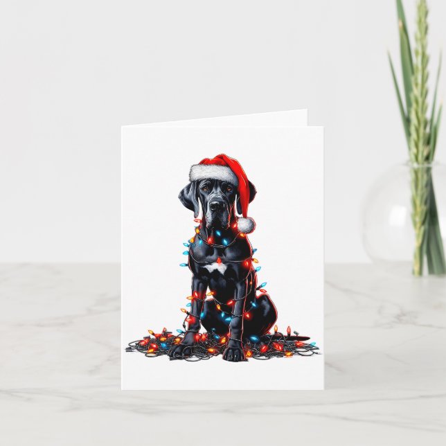 Great Dane Christmas Lights Dog Lover Xmas Pajama  Karte (Vorderseite)