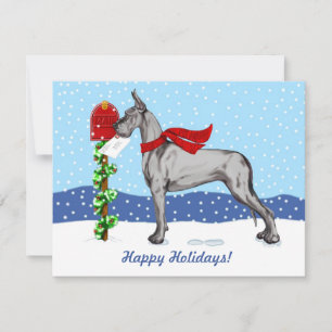 Great Dane Christmas Mail Black Einladung