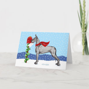 Great Dane Christmas Mail Black Feiertagskarte