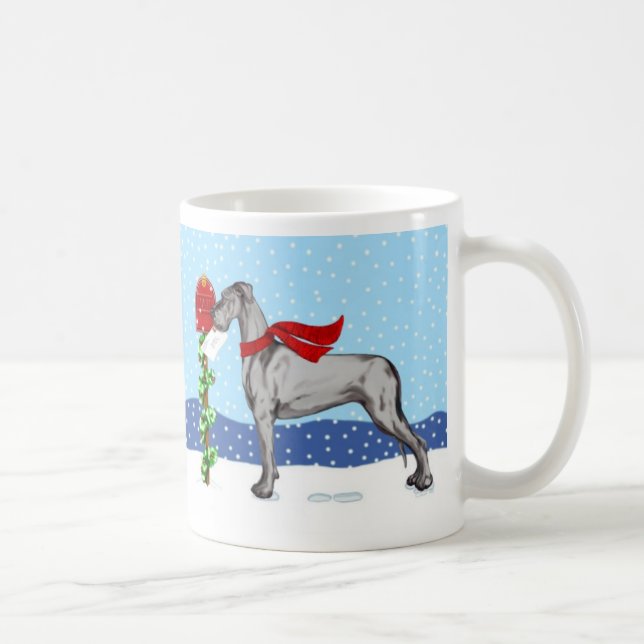 Great Dane Christmas Mail Black UC Tasse (Rechts)
