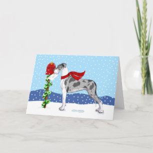 Great Dane Christmas Mail Merle UC Feiertagskarte