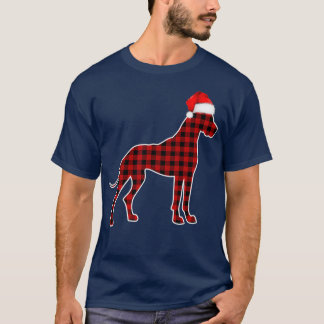Great Dane Christmas Pajamas Familie Red Kariert T-Shirt