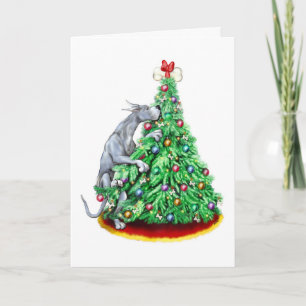 Great Dane Christmas Reach Goals Blue Feiertagskarte