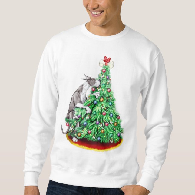 Great Dane Christmas Reach Goals Mantle Sweatshirt (Vorderseite)