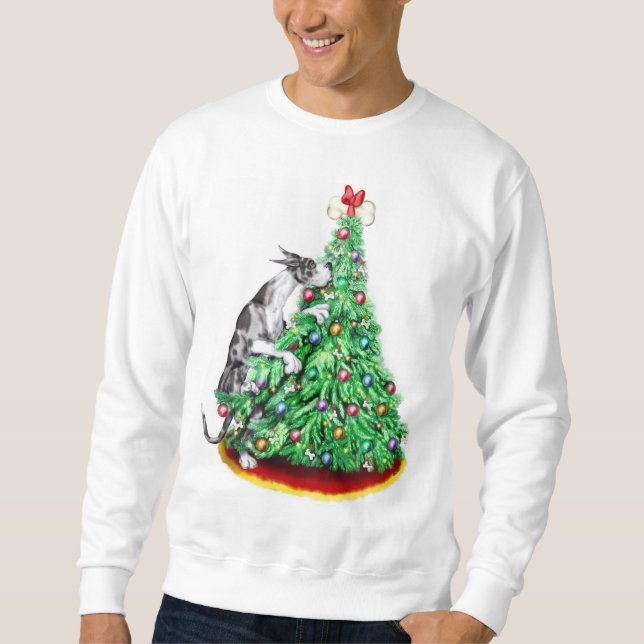 Great Dane Christmas Reach Goals Merle Sweatshirt (Vorderseite)