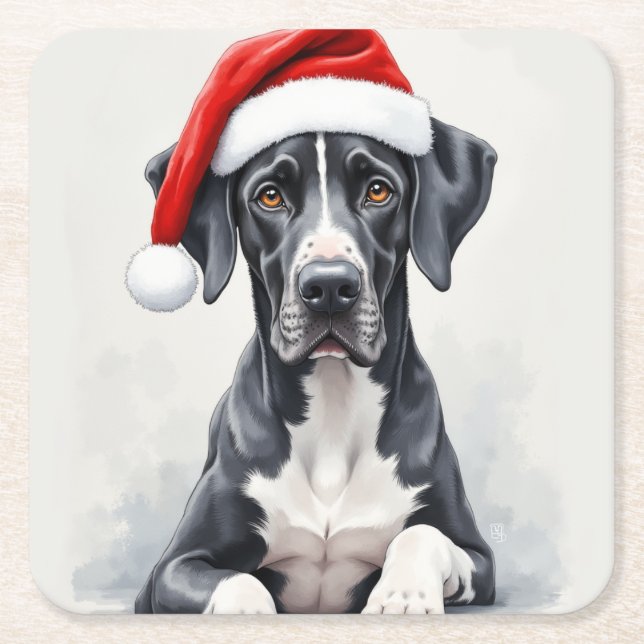 Great Dane Coaster Rechteckiger Pappuntersetzer (Vorderseite)