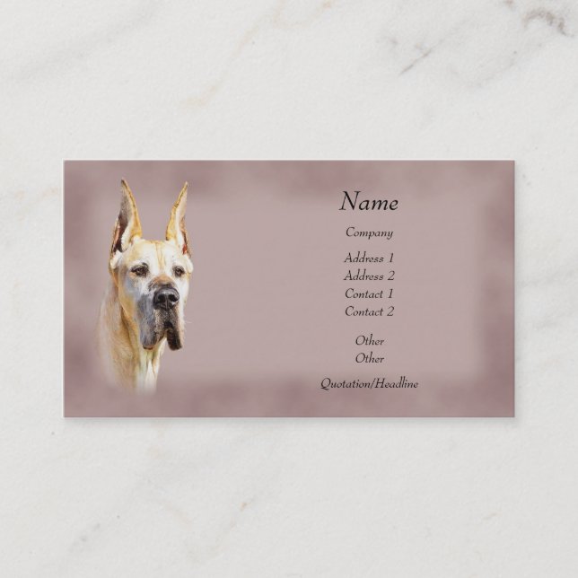 Great Dane Croppe Business Cards Visitenkarte (Vorderseite)
