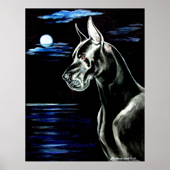 Great Dane - Dark Moon Print Poster (Vorne)