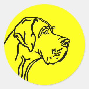 Great Dane Deutsche Dogge Kopfporträt Runder Aufkleber