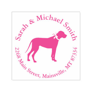 Great Dane Dog Baby Dusche Puppy Pink Girl Permastempel