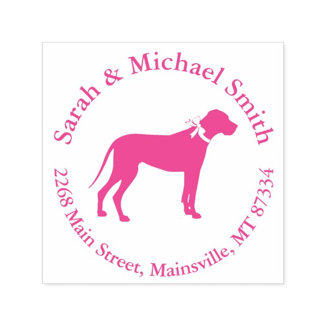 Great Dane Dog Baby Dusche Puppy Pink Girl Permastempel (Design)
