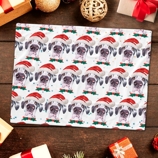 Great Dane Dog Breen Weihnachtsstars Fleecedecke (Von Creator hochgeladen)
