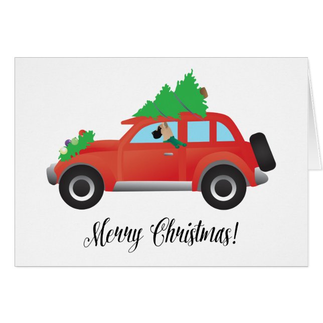 Great Dane Dog Driving Car - Baum oben (Vorderseite (Horizontal))