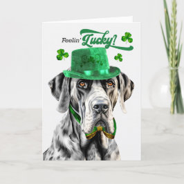 Great Dane Dog Feelin' Lucky St Patrick's Day Feiertagskarte