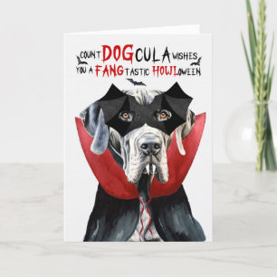 Great Dane Dog Funny Count DOGcula Halloween Feiertagskarte