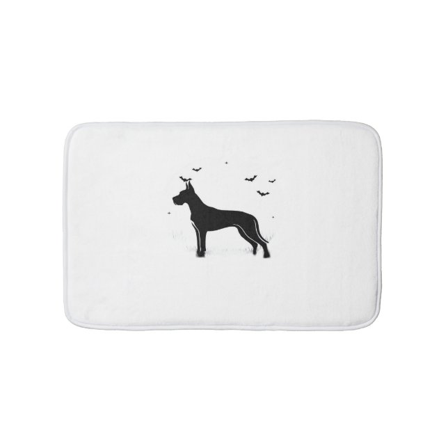 Great Dane Dog - Halloween Moon Silhouette Classic Badematte (Vorderseite)