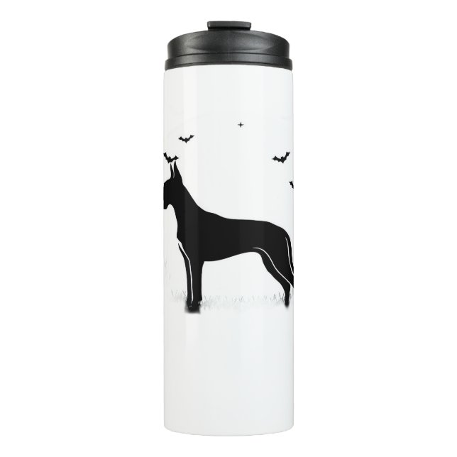 Great Dane Dog - Halloween Moon Silhouette Classic Thermosbecher (Vorderseite)