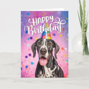Great Dane Dog Happy Birthday Karte