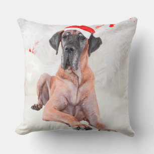 Great Dane Dog Hat frohe Weihnachten Kissen