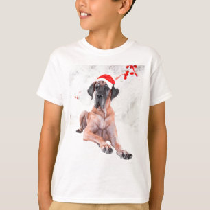 Great Dane Dog Hat frohe Weihnachten T-Shirt