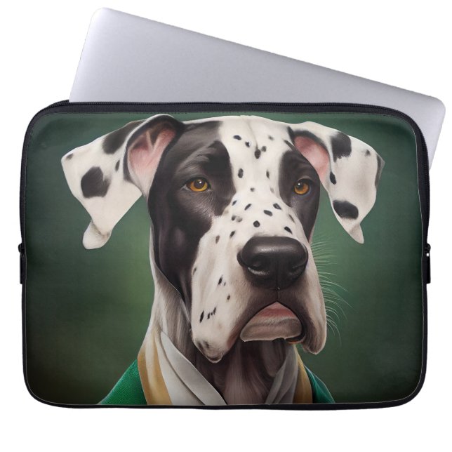 Great Dane Dog in St. Patrick's Day Dress Laptopschutzhülle (Vorderseite)