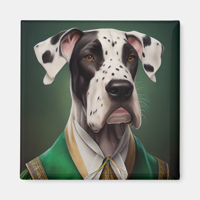 Great Dane Dog in St. Patrick's Day Dress Magnet (Vorne)
