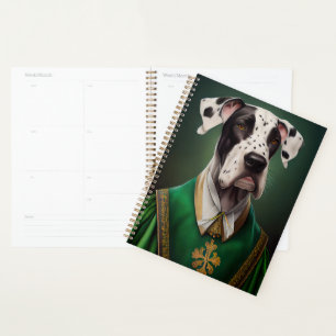 Great Dane Dog in St. Patrick's Day Dress Planer