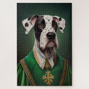 Great Dane Dog in St. Patrick's Day Dress Puzzle