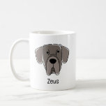 Great Dane Dog Kaffeetasse<br><div class="desc">Fans of this dog breed of "gentle giants" will love this Great Dane dog mug with illustrated Great Dane and personalized with the dog's name.
Guaranteed no-one else will have this mug in the office!</div>