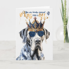 Great Dane Dog King für Day Funny Birthday Karte