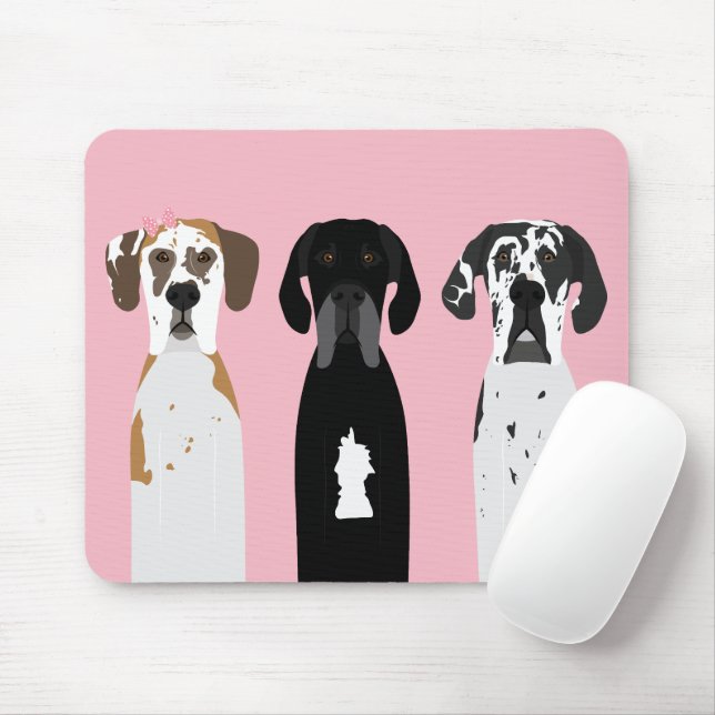 Great Dane Dog Mousepad (Mit Mouse)