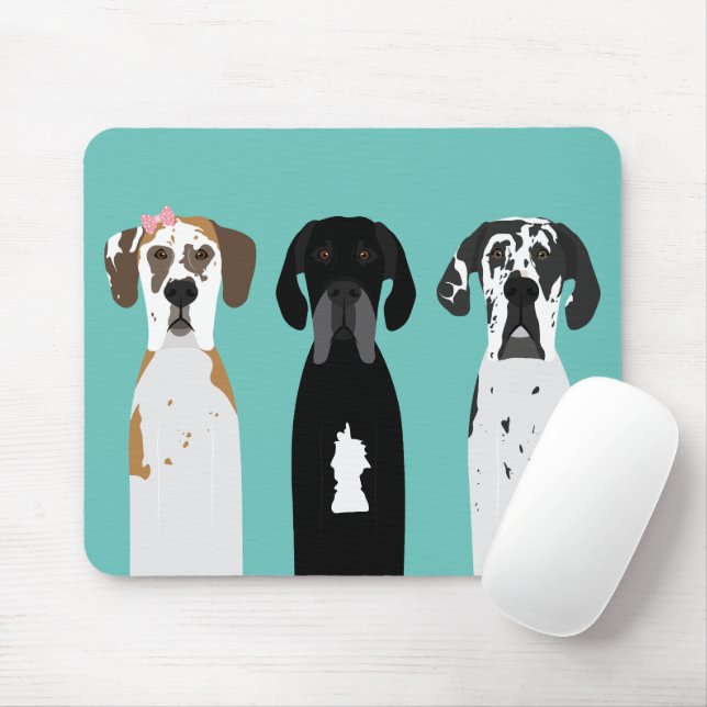 Great Dane Dog Mousepad (Mit Mouse)