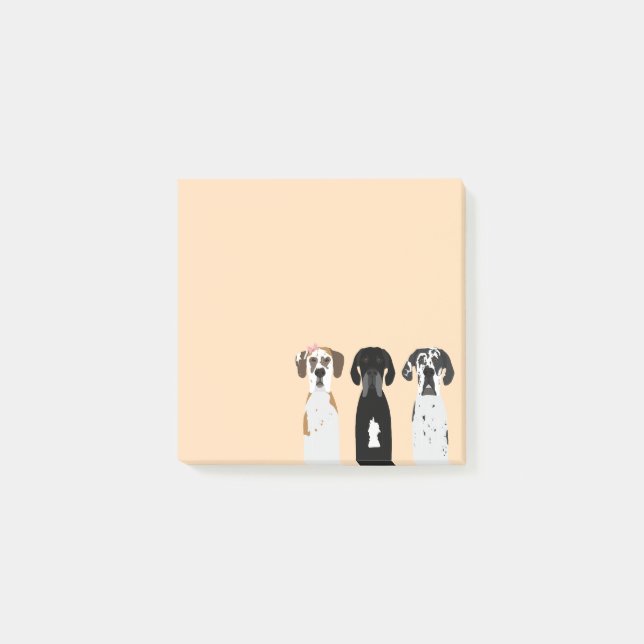 Great Dane Dog Post-it Klebezettel (Vorderseite)