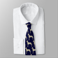 Great Dane Dog Silhouettes Pattern Blue and Tan
