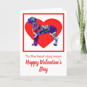 Great Dane Dog Valentine's Day Red Heart Card Dankeskarte