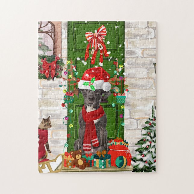 Great Dane Dog Weihnachten Puzzle (Vertikal)