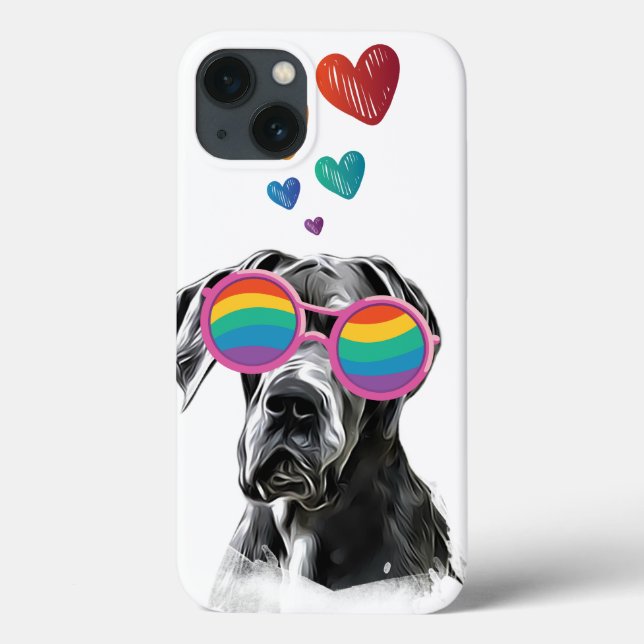 Great Dane Dog with Hearts Valentine's Day Throw Case-Mate iPhone Hülle (Rückseite)