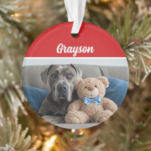 Great Dane Dog's Name Holiday Foto Weihnachten Ornament
