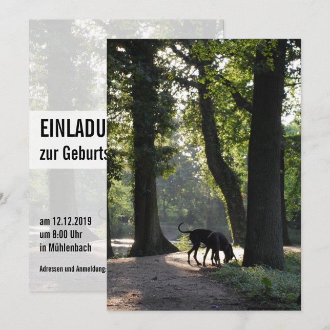 Great Dane Einladung (Vorne/Hinten)