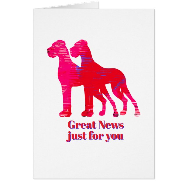 Great Dane Einladungen rosa gelb (Vorne)
