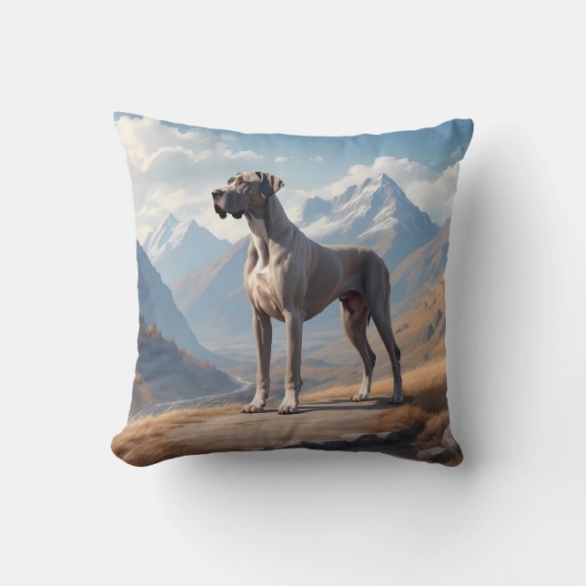 Great Dane Elegant Throw Kissen (Vorderseite)