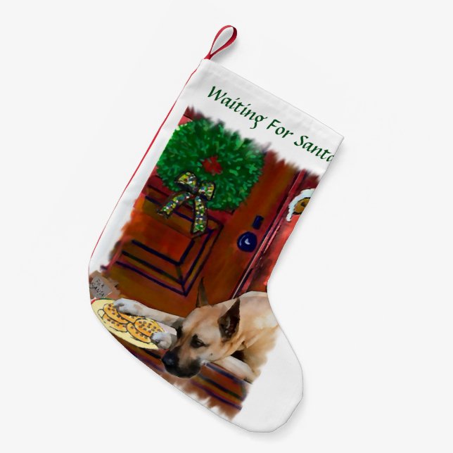 Great Dane (Fawn) Christmas Kleiner Weihnachtsstrumpf (Vorderansicht (hängend))