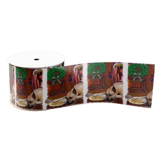 Great Dane (Fawn) Christmas Ripsband (Spule)