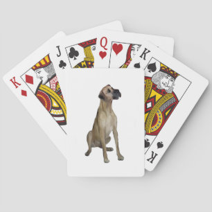 Great Dane - FawnSit - natürliche Ohren Spielkarten