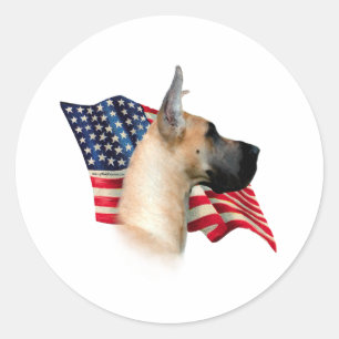 Great Dane Flag Runder Aufkleber