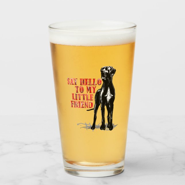 Great Dane Friend Funny Beer Glas (Vorne (Gefüllt))