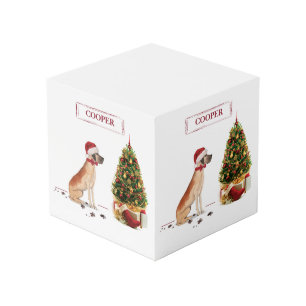 Great Dane Funny Christmas Dog mit Baum Würfel