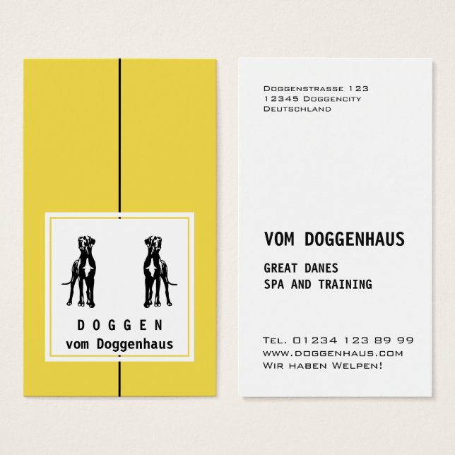 Great Dane gelb basiert (Vorne & Hinten)