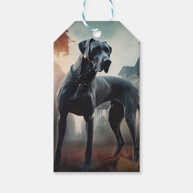 Great Dane Halloween Beängstigend Geschenkanhänger (Vorderseite)