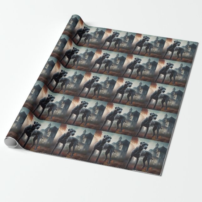 Great Dane Halloween Beängstigend Geschenkpapier (Ungerollt)
